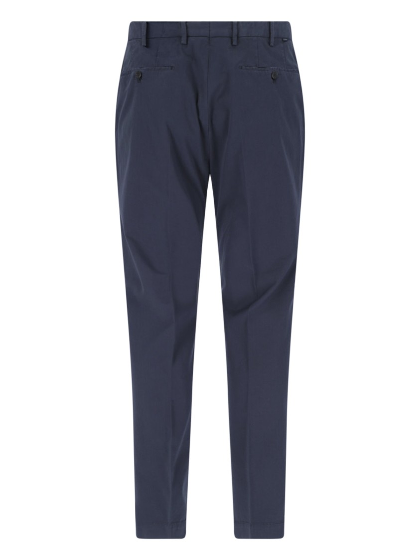 Incotex Straight Trousers With Pleated Front And Pockets In Blue