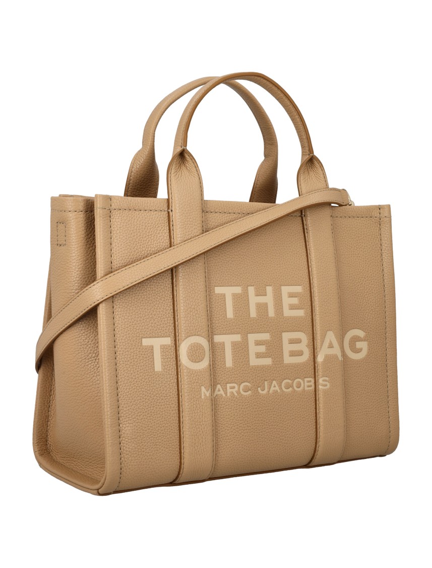 Shop Marc Jacobs The Leather Medium Tote Bag In Brown