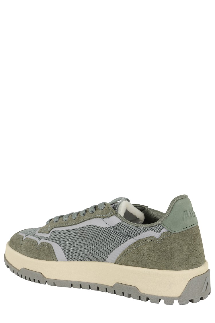 Autry Wildpace Nubuck And Rubber-trimmed Suede And Mesh Sneakers In Green