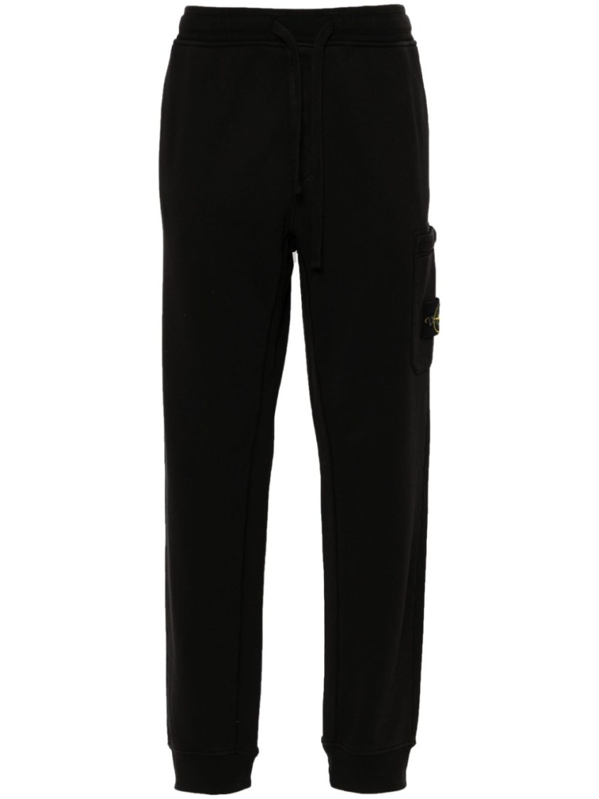 Shop Stone Island Streamlined Black Trousers