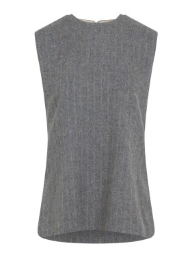 Carven Fitted Brown Virgin Wool T-Shirt in Brown | THE LIST