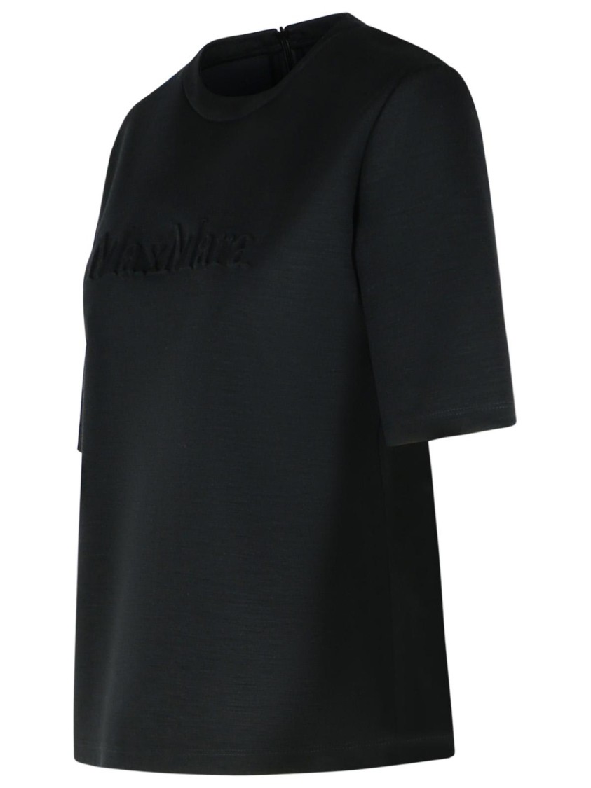 Max Mara 'peter' Black Wool T-shirt In Black