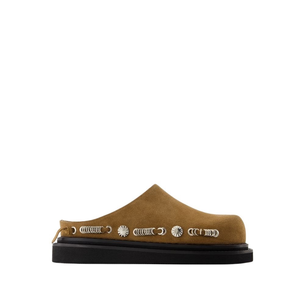 Shop Toga Pulla Slip-on Sandals With Calfskin Upper In Brown