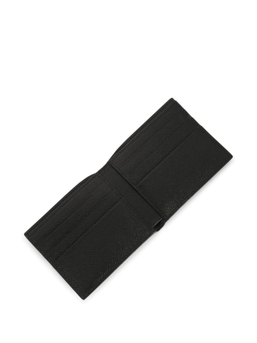 Dolce & Gabbana Bi-fold Wallet With Logo Plaque In Black