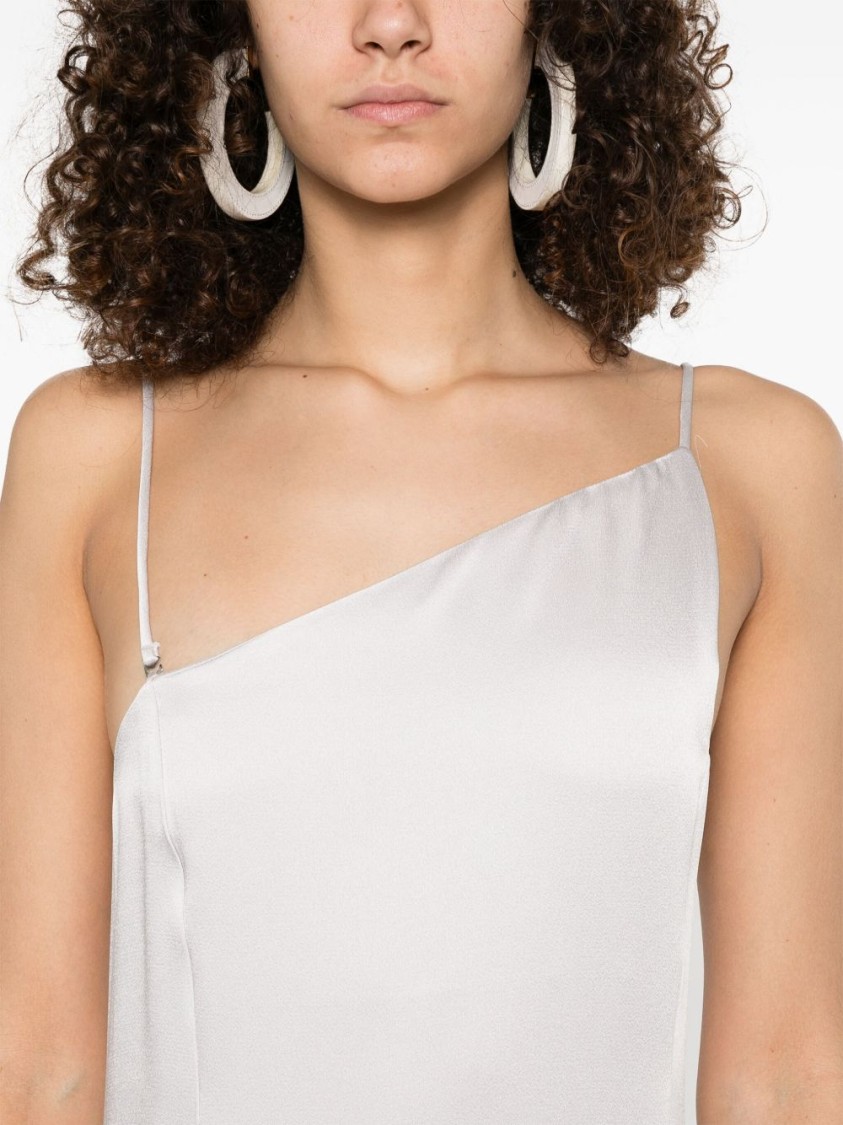 Forte Forte White Maxi Dress With Single Shoulder Strap In White