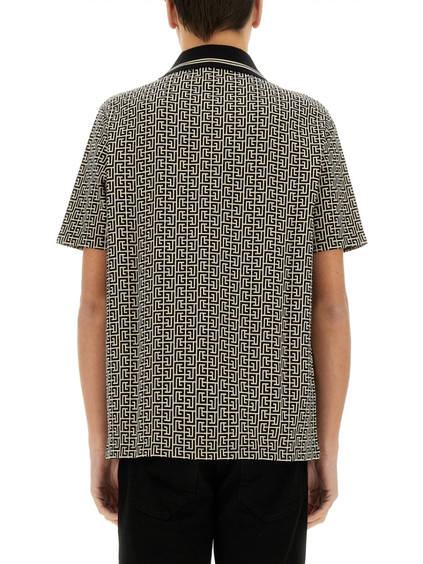 Balmain Labyrinth Polo Shirt With Jacquard Effect