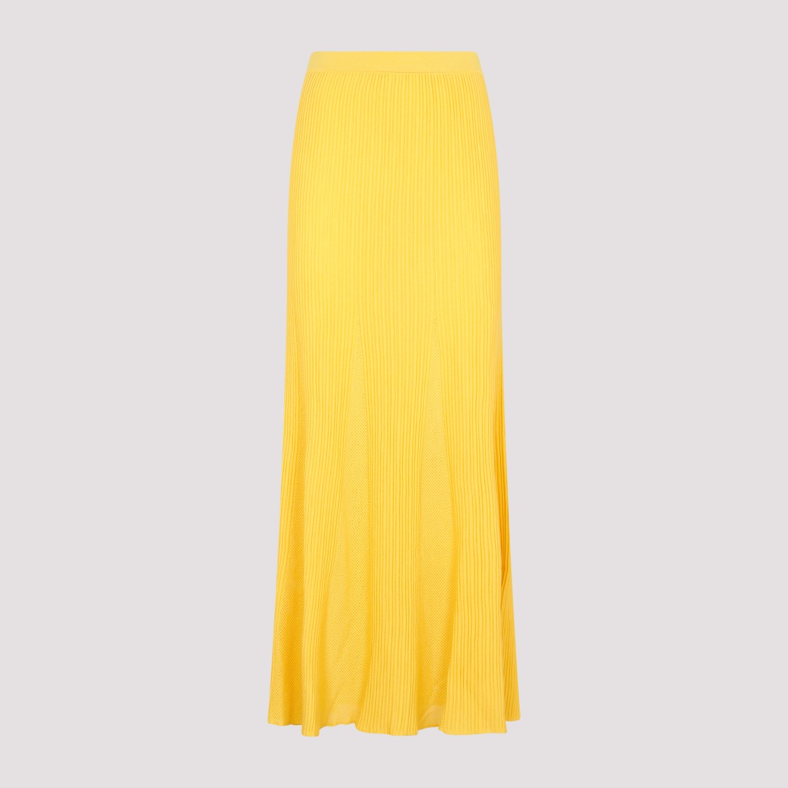 Gabriela Hearst Eula Ribbed And Pointelle-knit Merino Wool Maxi Skirt In Yellow