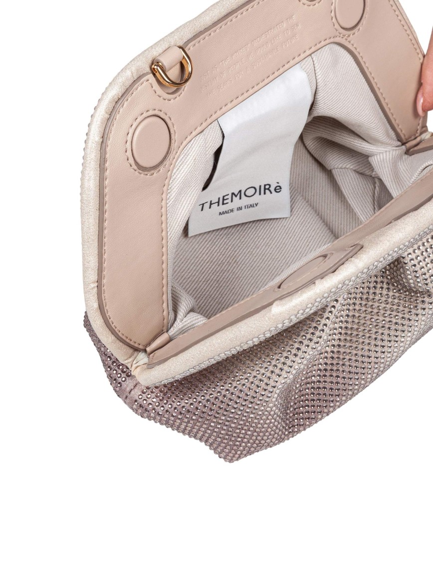 Themoirè Fabric Clutch Bag In Neutrals