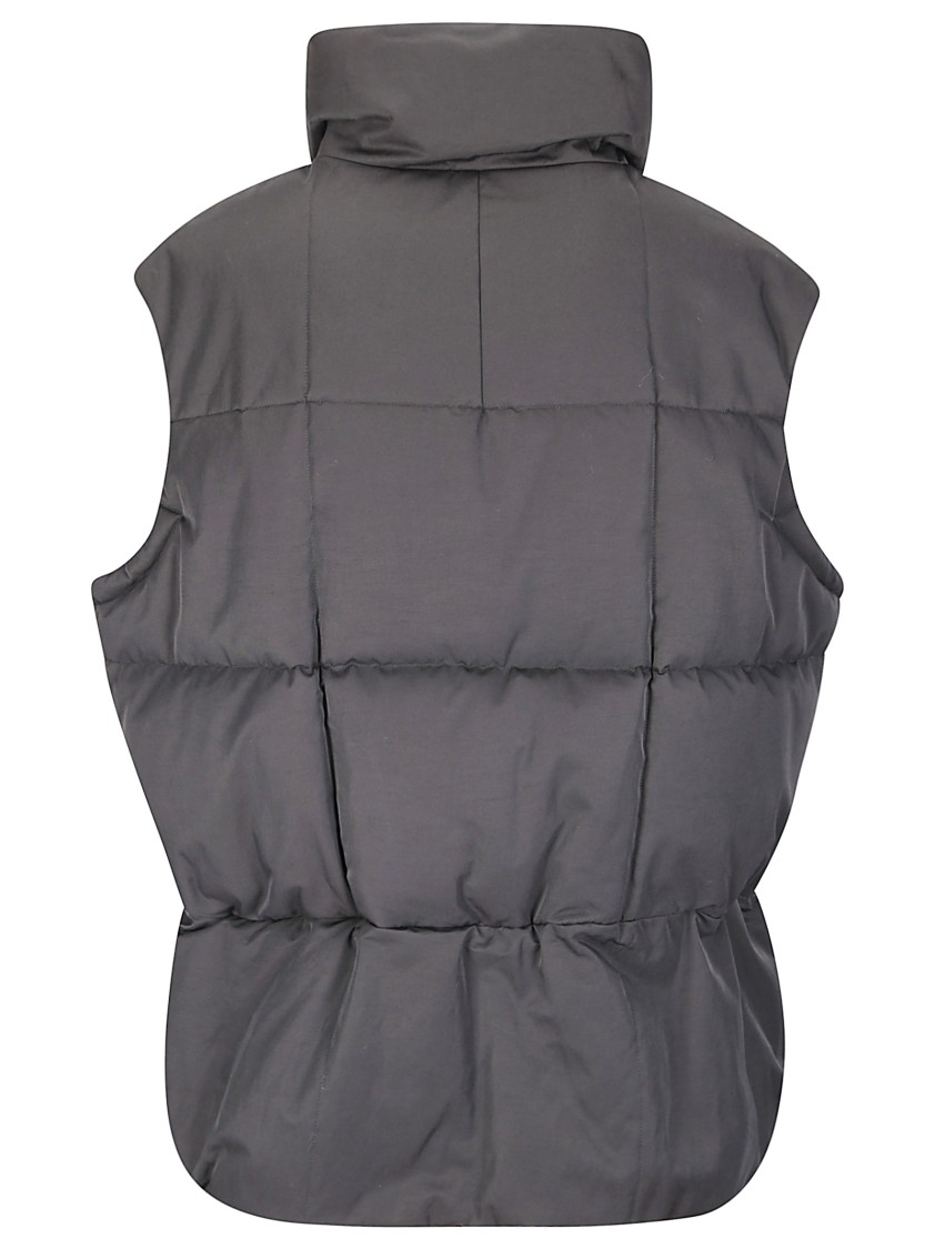 Yohji Yamamoto Padded Vest With Double-slider Zip Fastening In Gray
