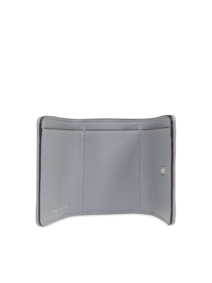 Tory Burch Fleming Soft Logo Wallet In Gray