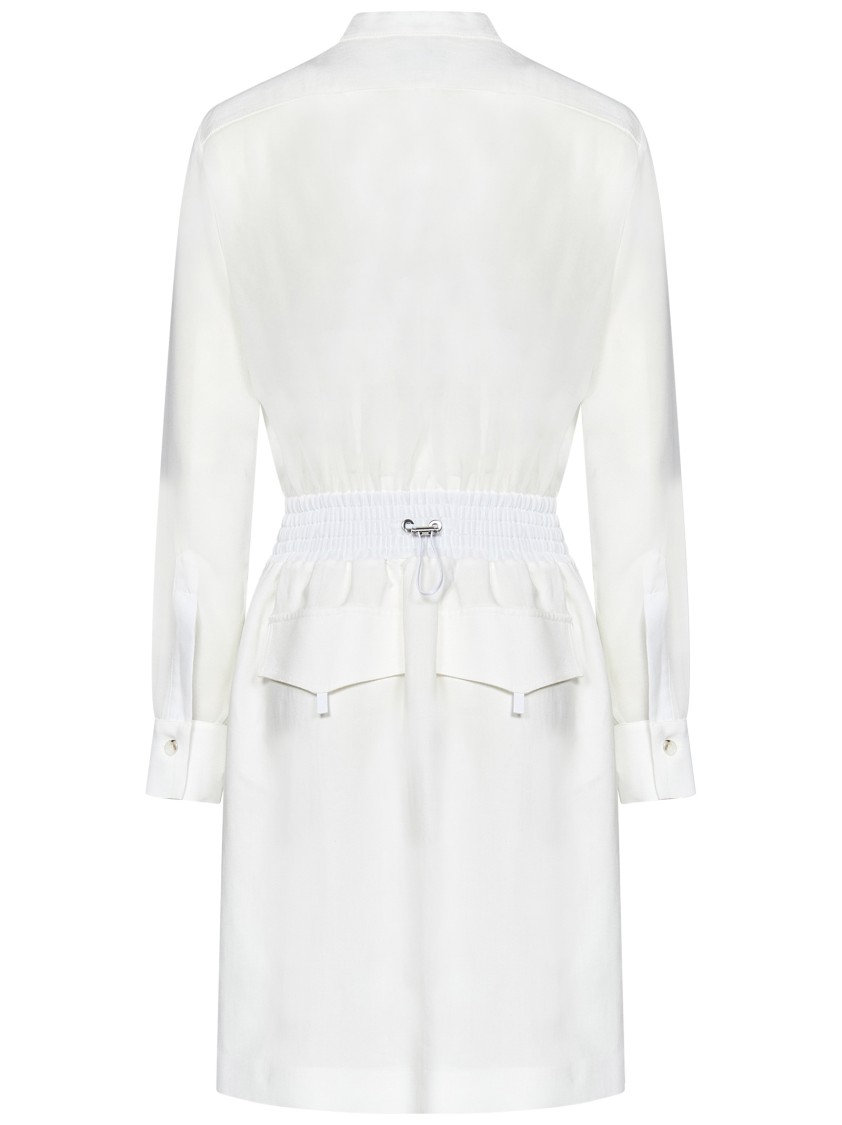Pinko Mini Shirt Dress With Semi-transparent Georgette Inserts