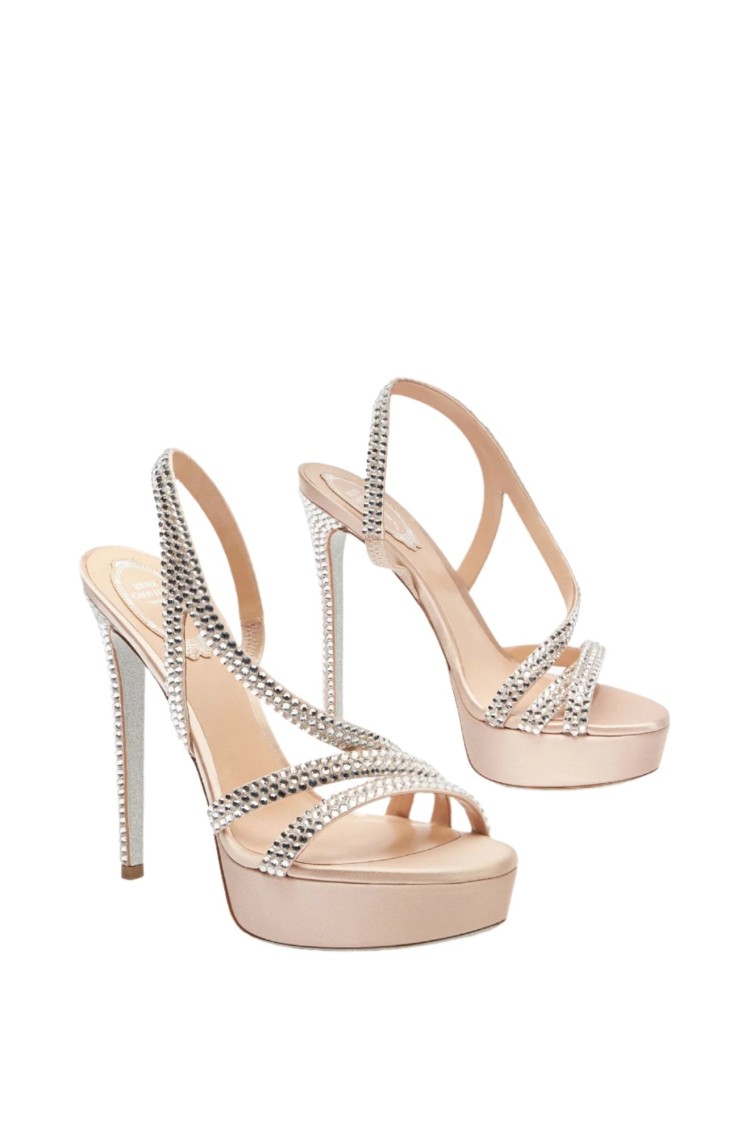 RENÉ CAOVILLA RENÉ CAOVILLA LISA NUDE PLATFORM SANDAL WITH