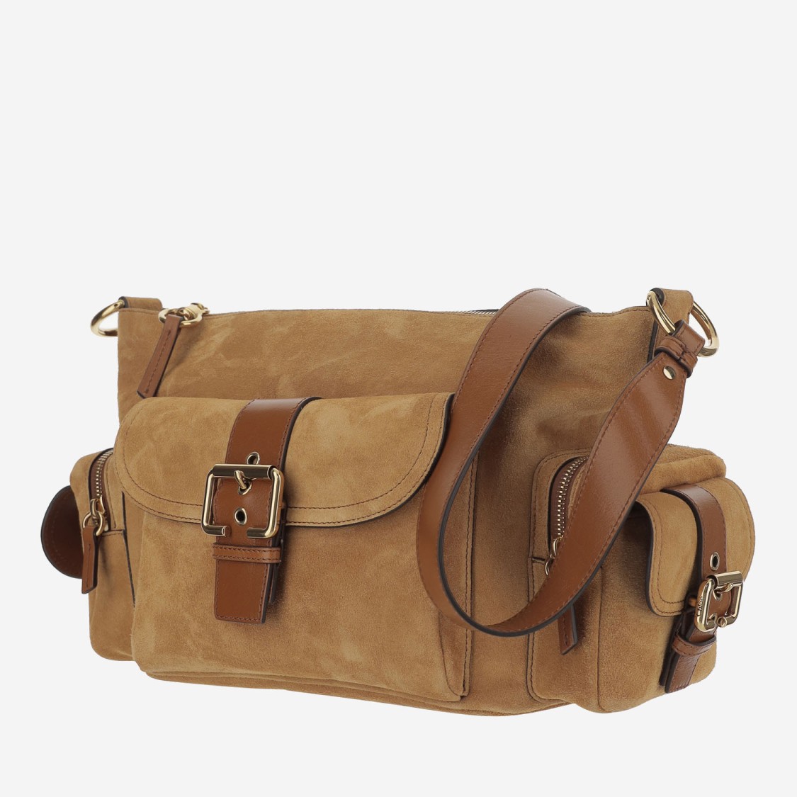 Shop Chloé Suede Camera Bag In Brown