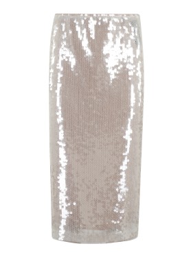 スカート Federica Tosi White Sequined Mesh Skirt Federica Tosi White Sequined Mesh Skirt Midi | THE LIST