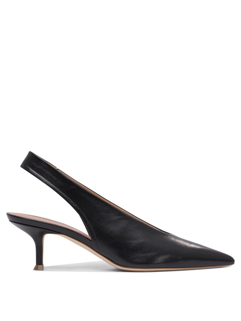 Lella Baldi Pointed Toe Slingback Heeled Shoes In Black