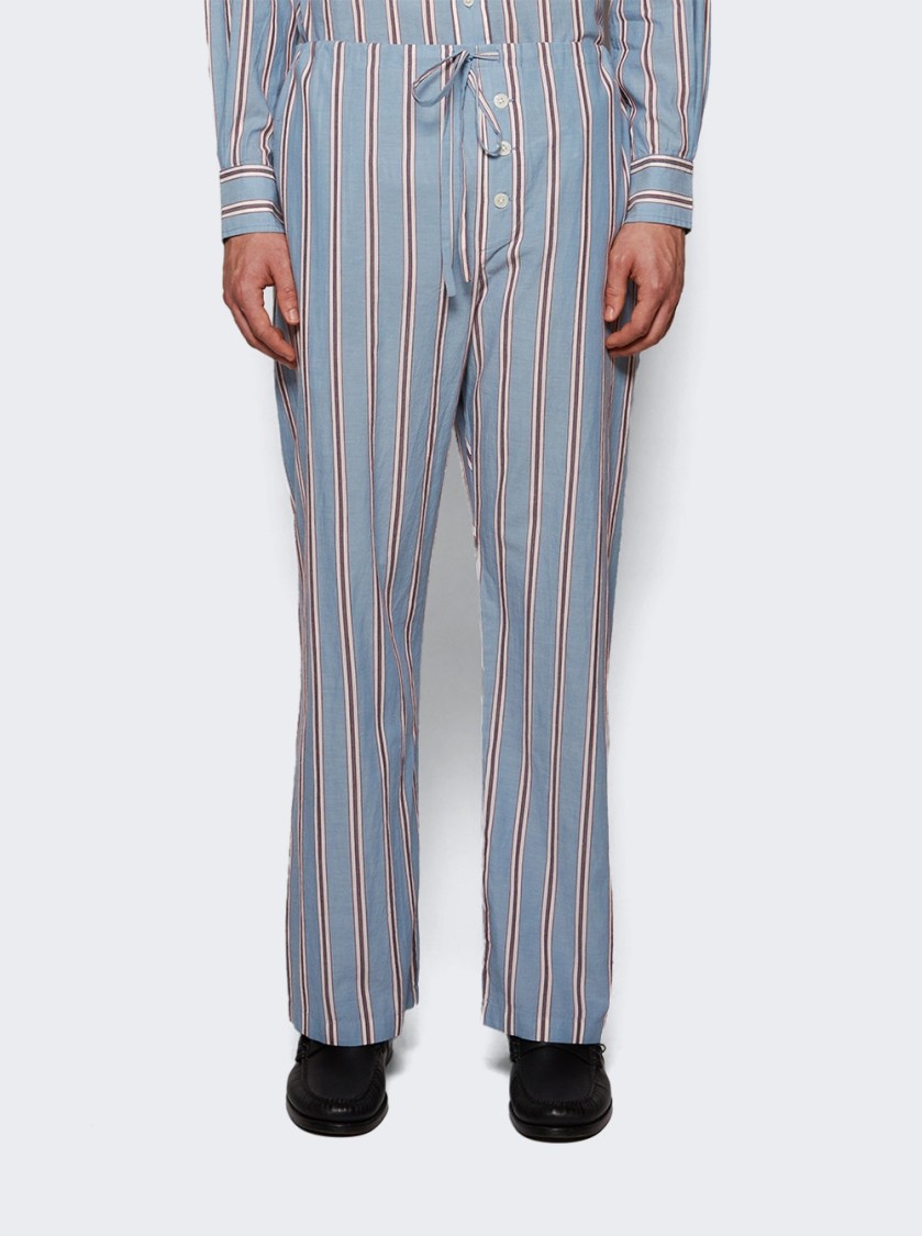Bode Regatta Stripe Pajama Pants Blue