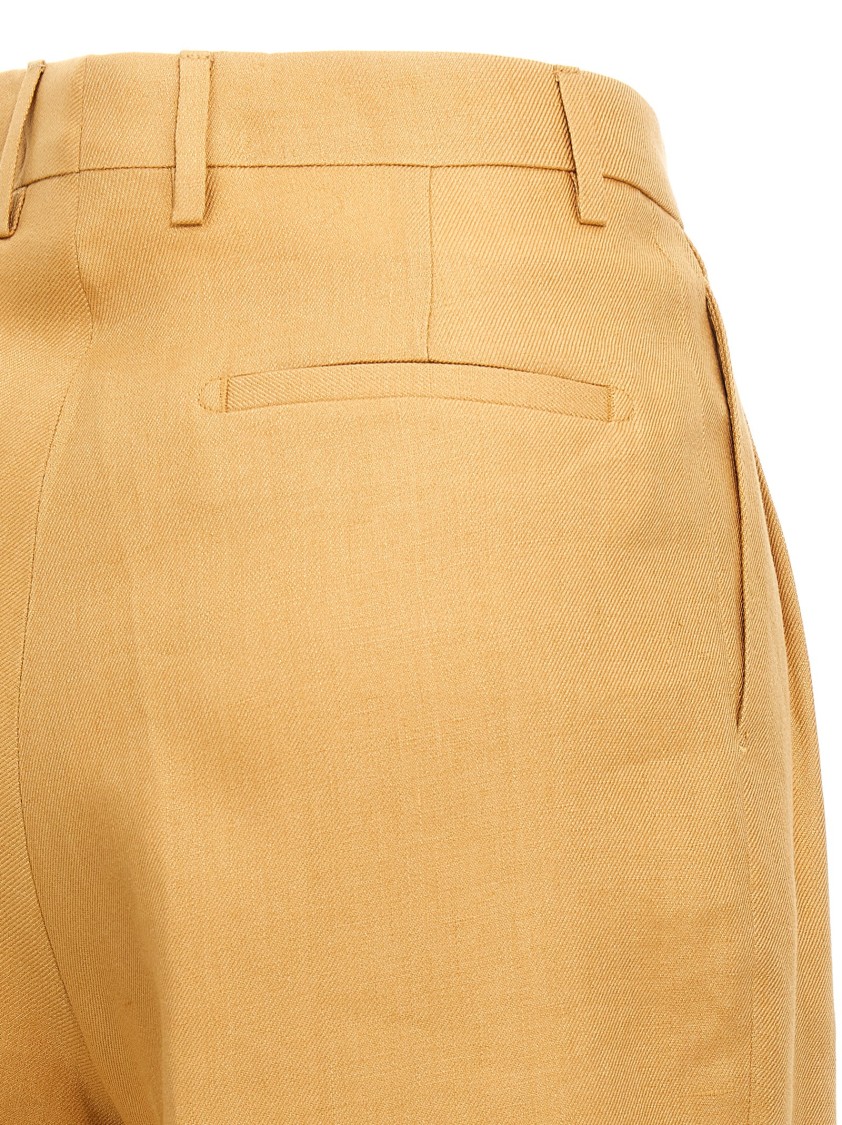 Tagliatore Front Pleated Bermuda Shorts With Belt Loops In Orange