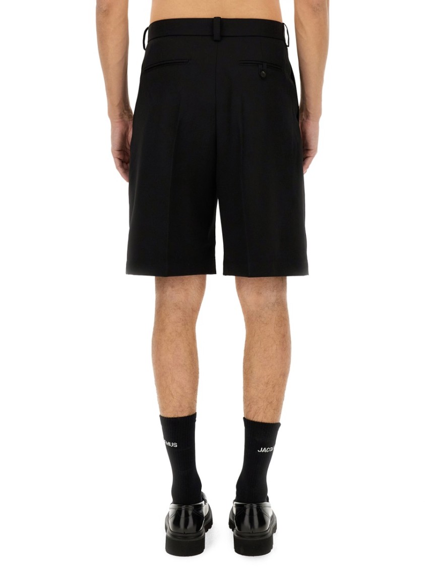 Jacquemus Tailored Bermuda Shorts In Wool In Black