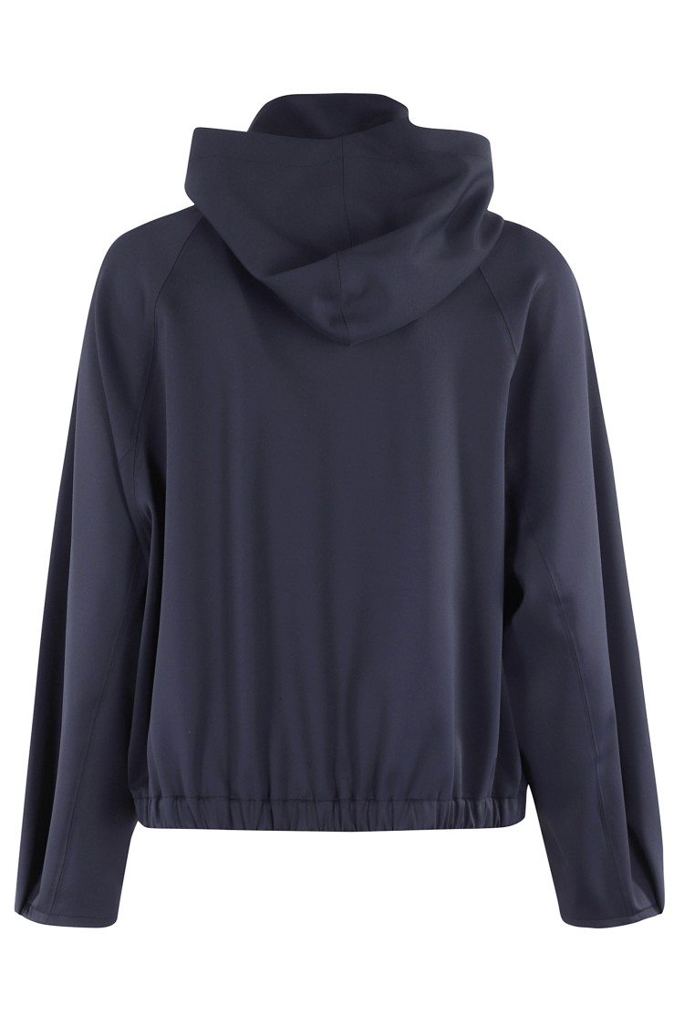 Duno Short Technical Jacket With Adjustable Hood In Blue
