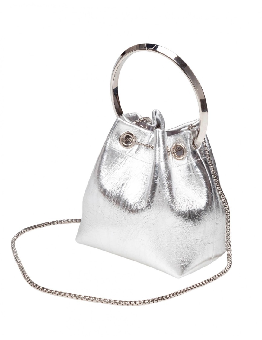 Jimmy Choo Bon Bon Bon Bon Bon In Leather In Silver
