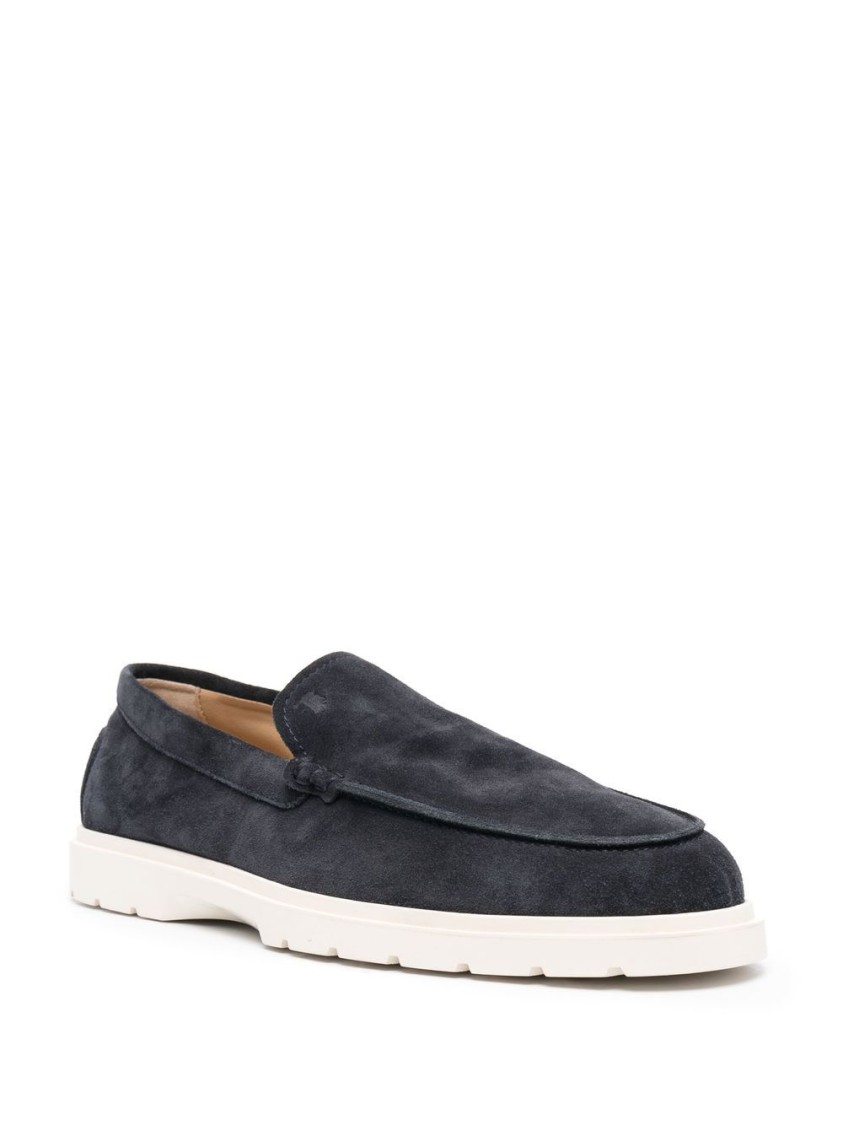 Tod's Mens Tods Ibrido Almond-toe Suede Loafers In Black