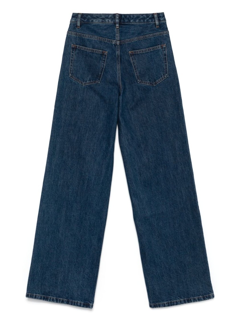 Apc Wide-leg Organic Cotton Jeans In Blue