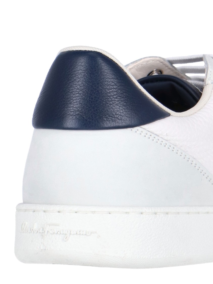 Ferragamo White Low Top Signature Sneakers