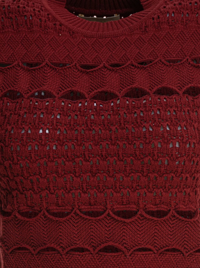 Elie Saab Knit Crop Top Fireball Lilys Crochet In Red