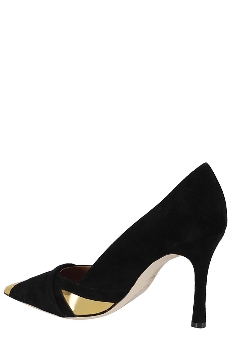 Malone Souliers Gae Suede Metallic Stiletto Pumps In Black