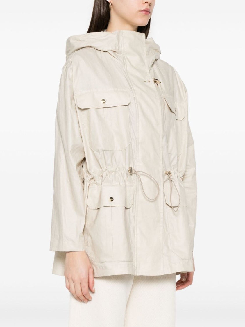 Fay Versatile White Parka With Customizable Silhouette In Neutral
