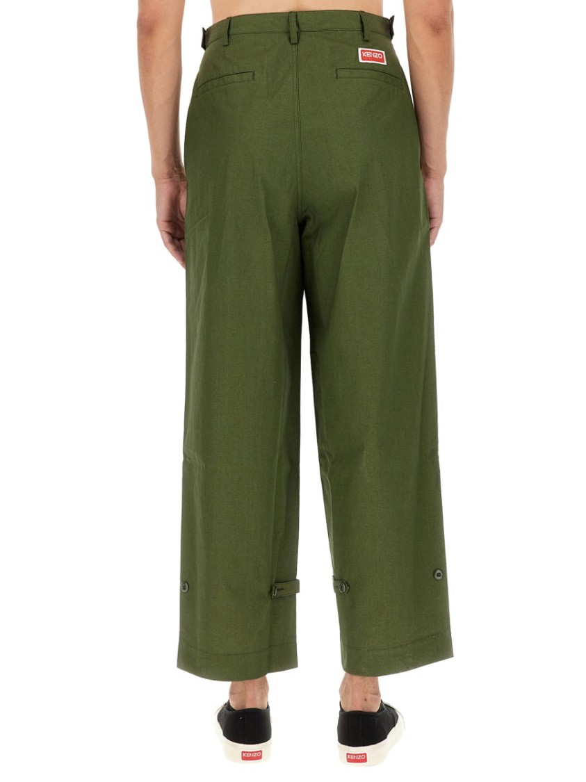 Kenzo Straight Fit Pants In Green