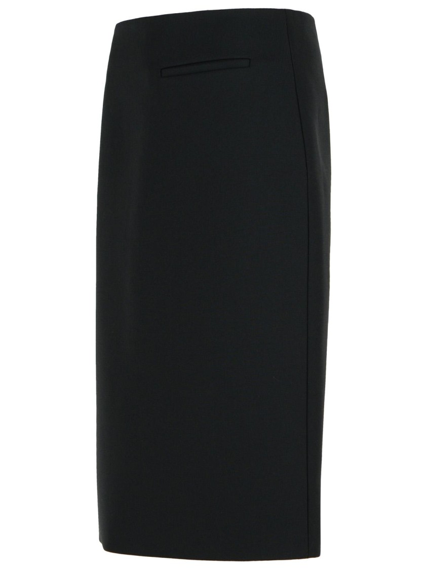 Rohe Pencil Black Wool Blend Skirt In Black