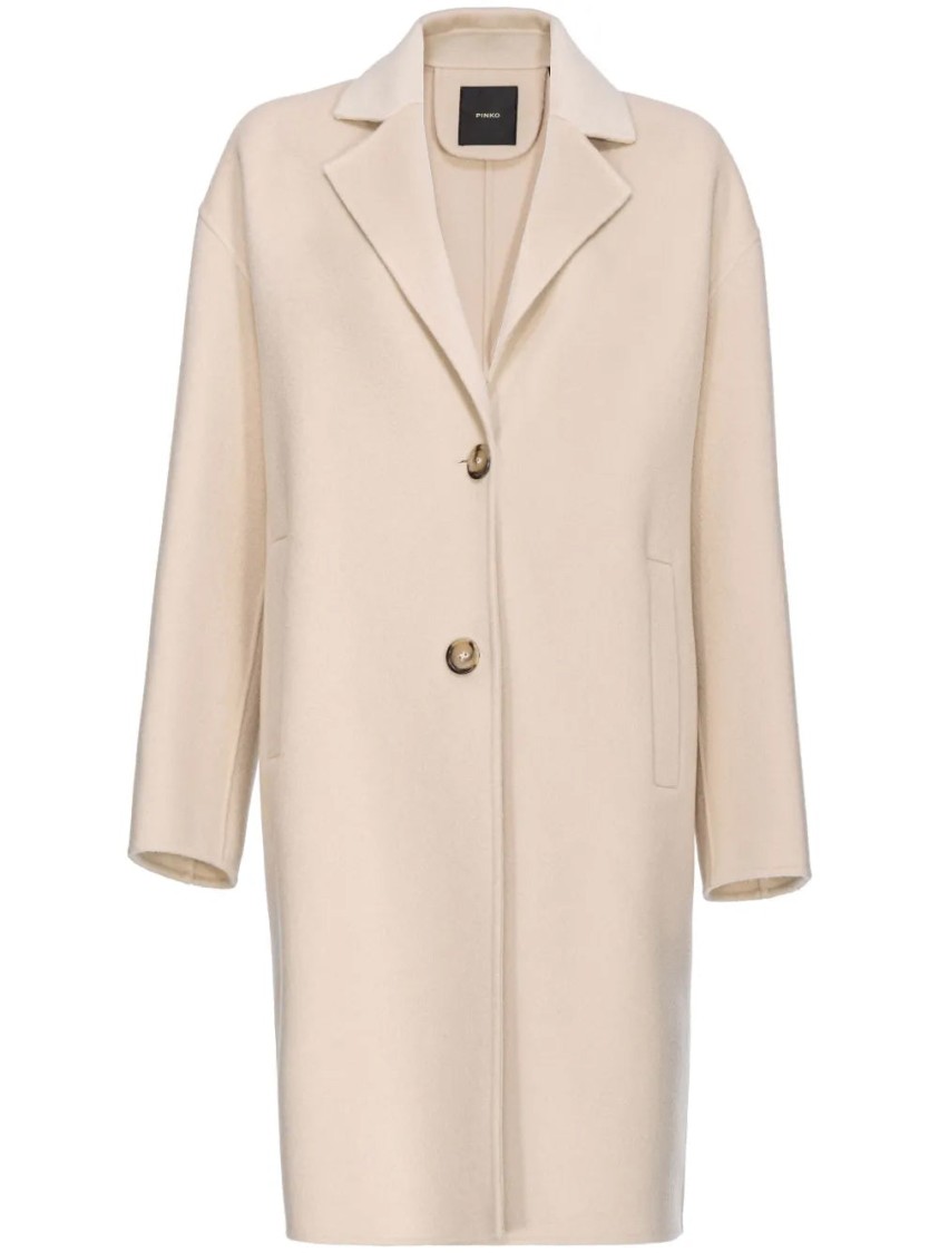 Pinko Cacciavite Wool Coat In Brown