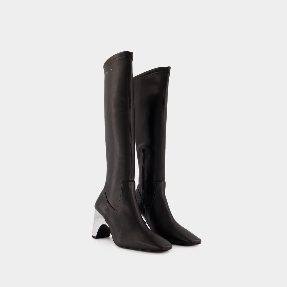 Shop Coperni Bridge Stretch Boots - Leather - Black