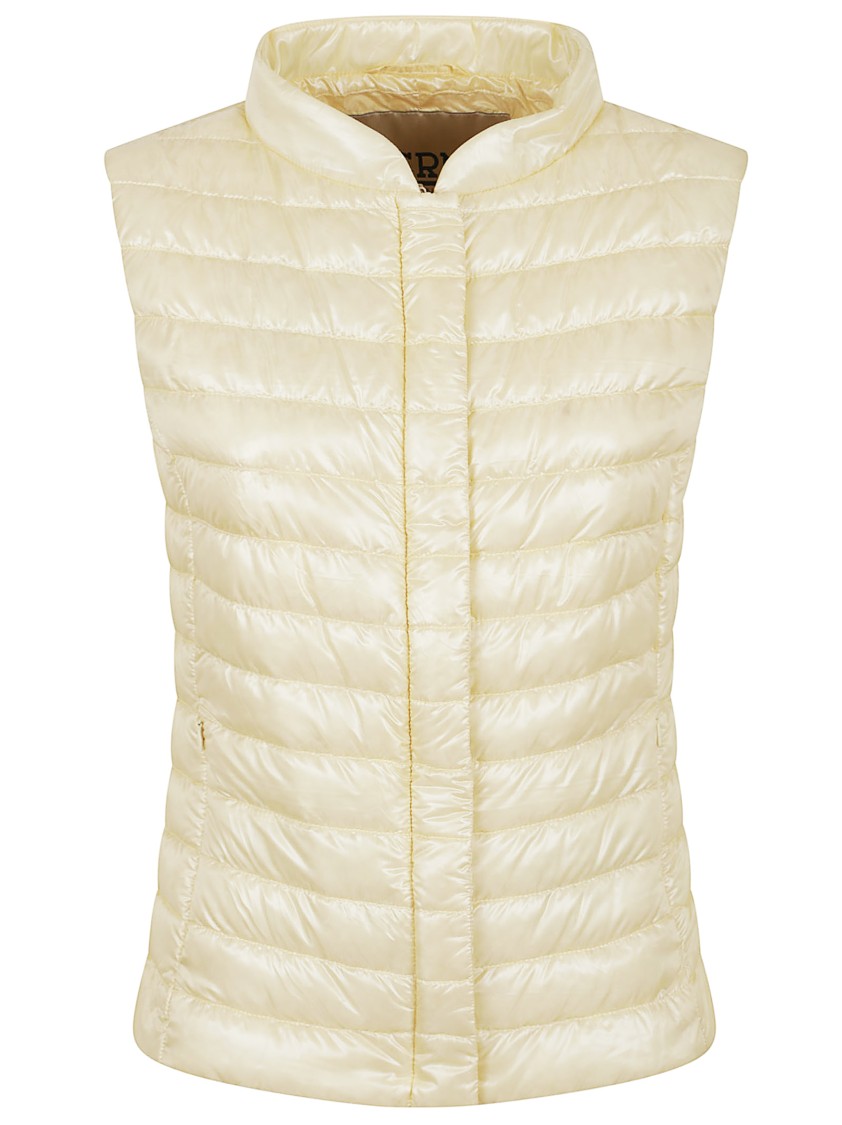 Herno Nylon Ultralight Padded Gilet With Bomber Collar