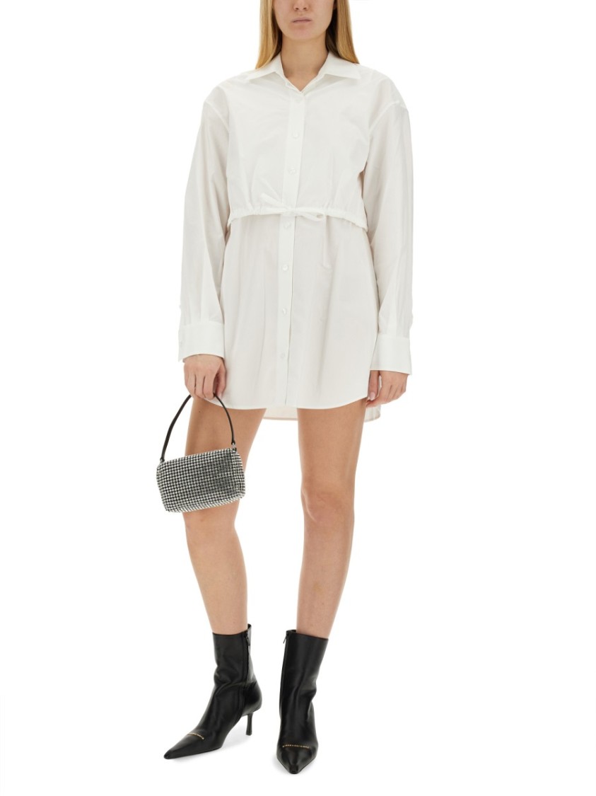 Alexander Wang T White Button-up Minidress In White