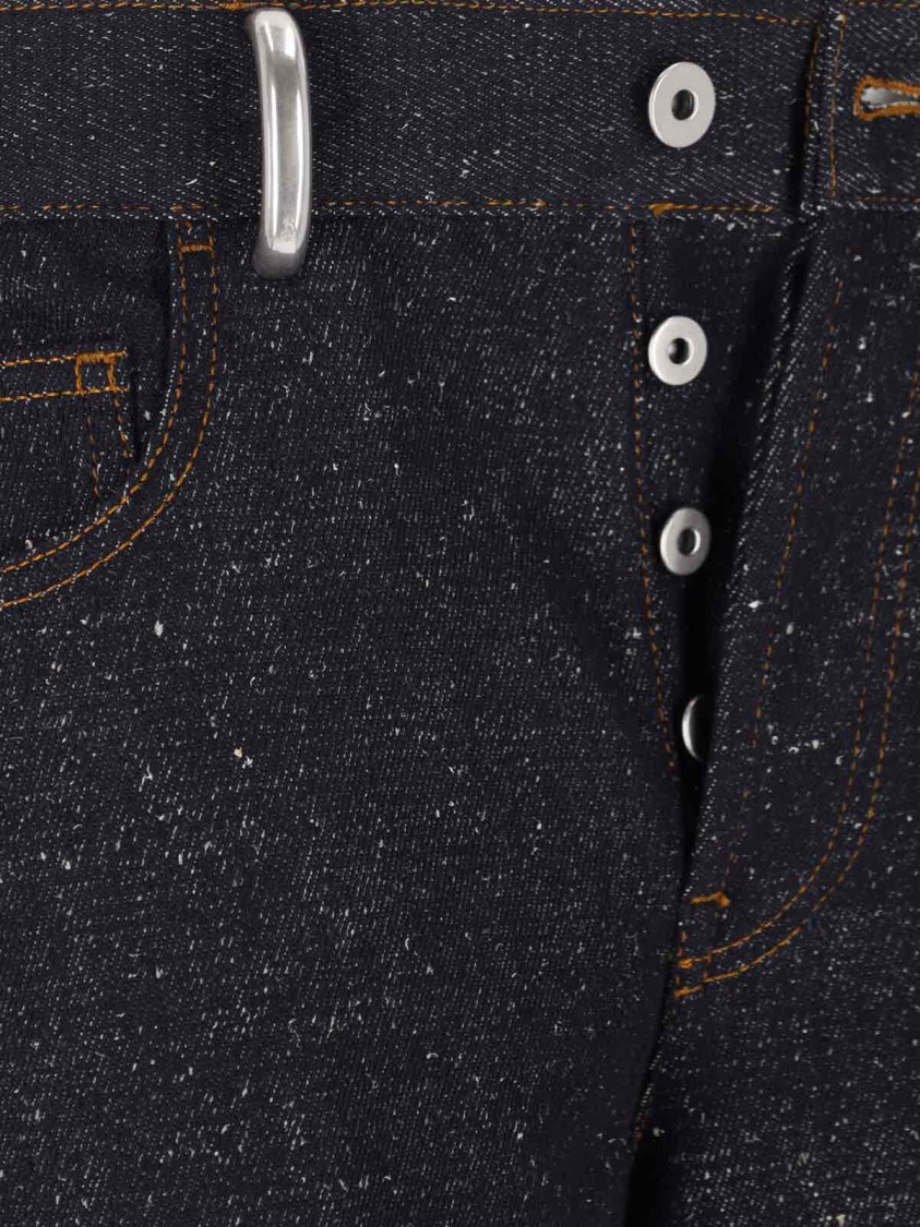 Burberry Cotton Blend Trouser With Metal Belt Loop In Blue