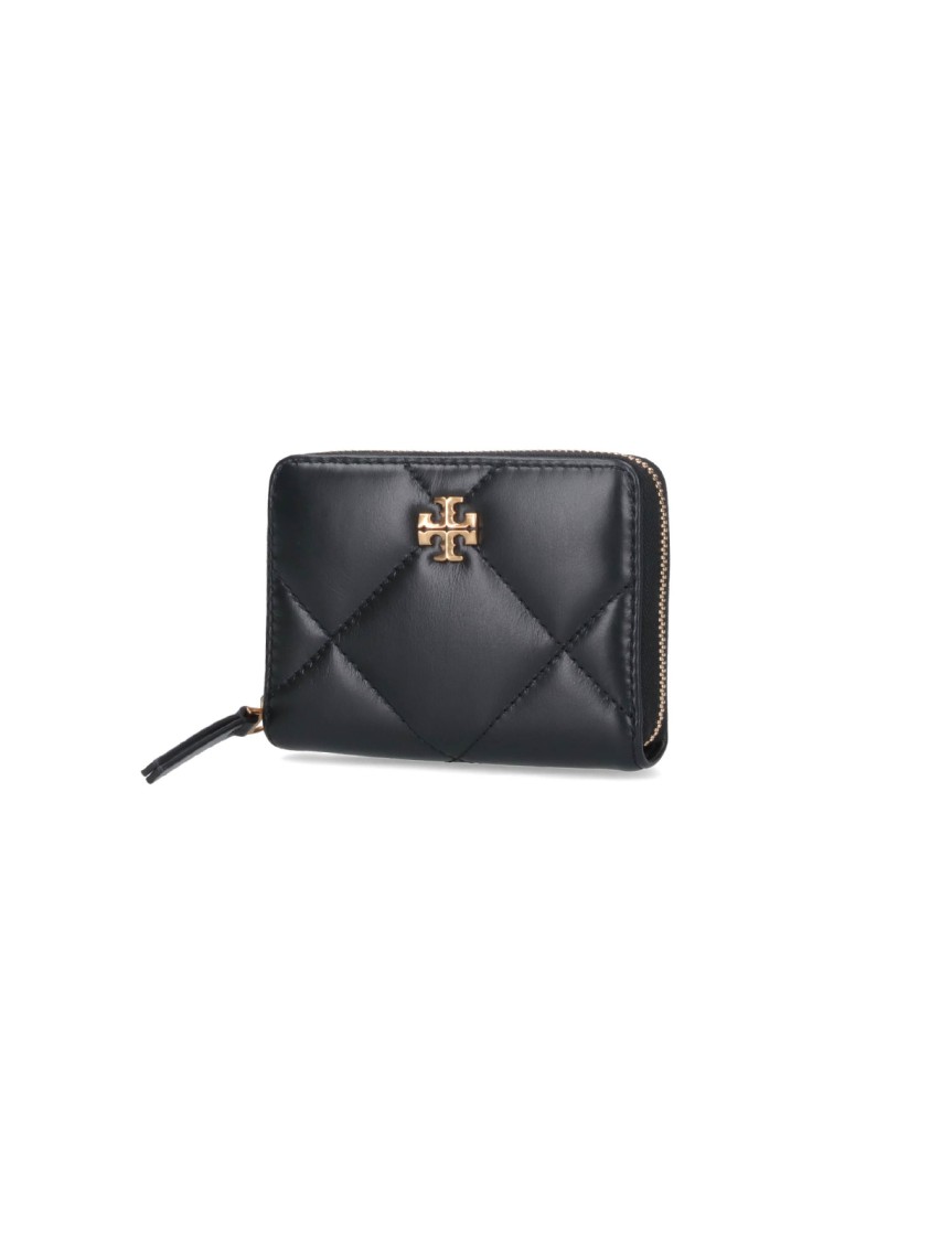 Tory Burch Small Kira Charm Diamond Quilt Zip-around Wallet