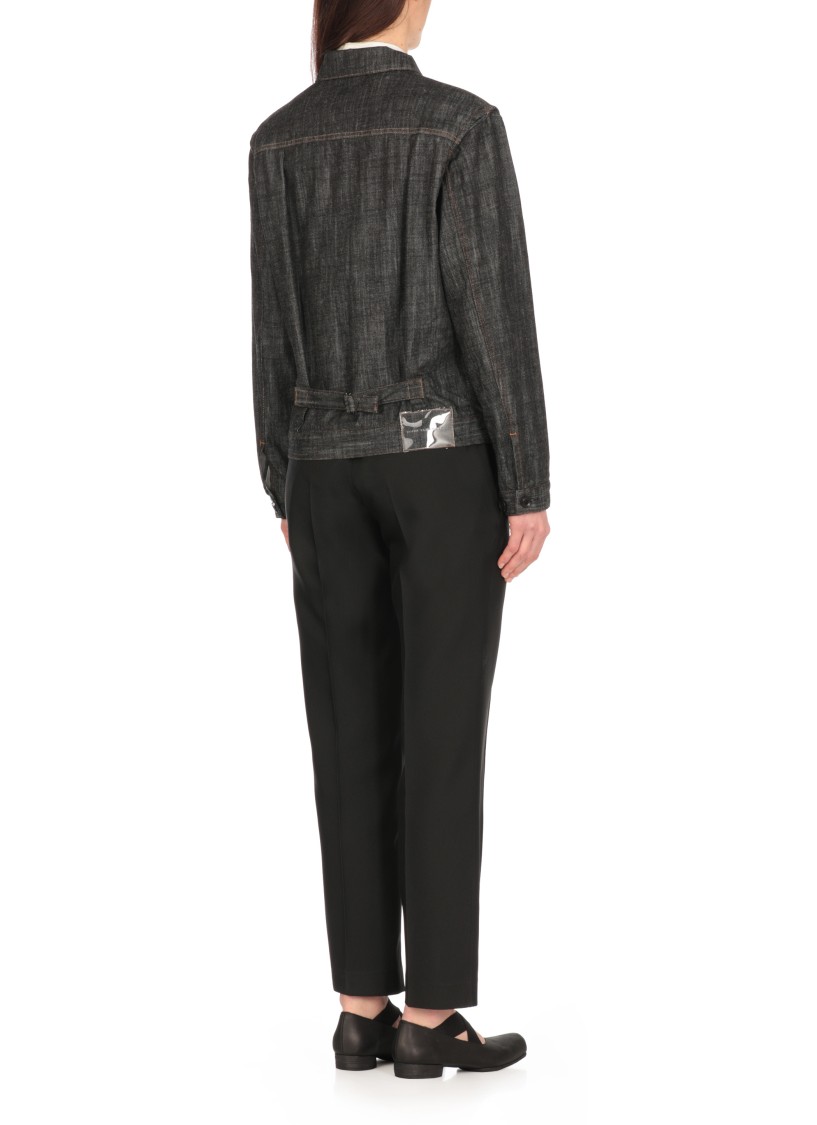 Y's Long Sleeve Denim Jacket In Black