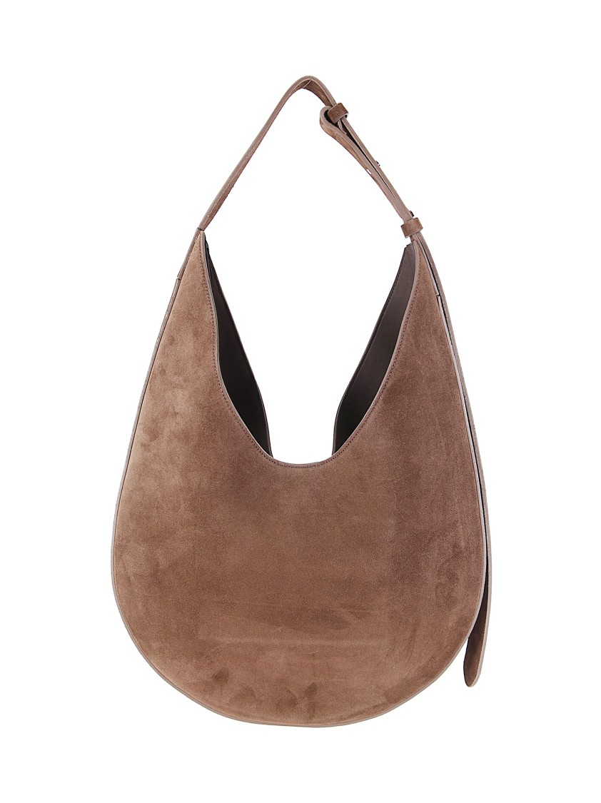 Aesther Ekme Brown Suede-effect Calfskin Hobo Bag In Brown