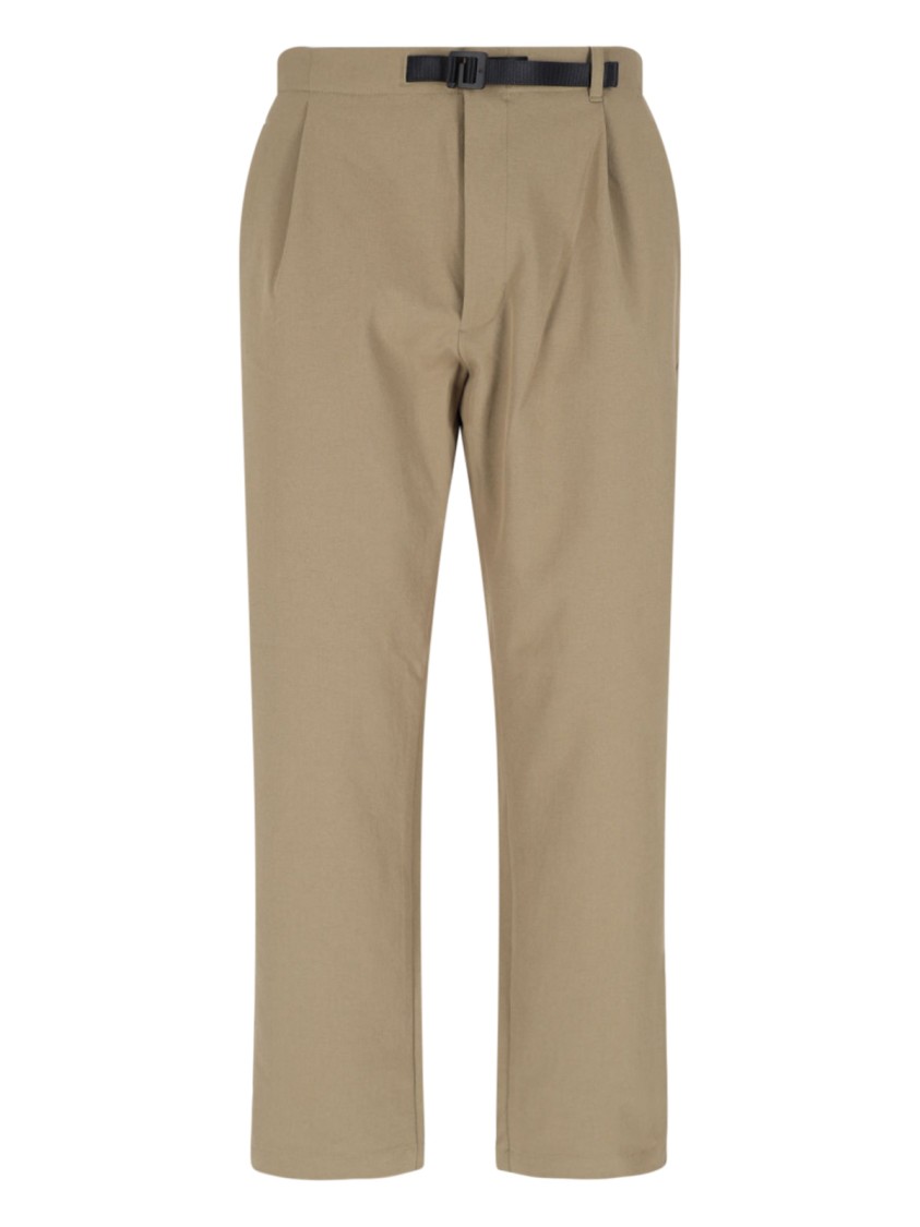 GOLDWIN GOLDWIN HIGH-WAISTED BEIGE TROUSERS WITH ADJUSTABLE WAISTBAND