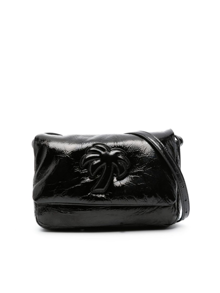 Palm Angels Soft Palm Bridge Logo Shoulder Bag In Black