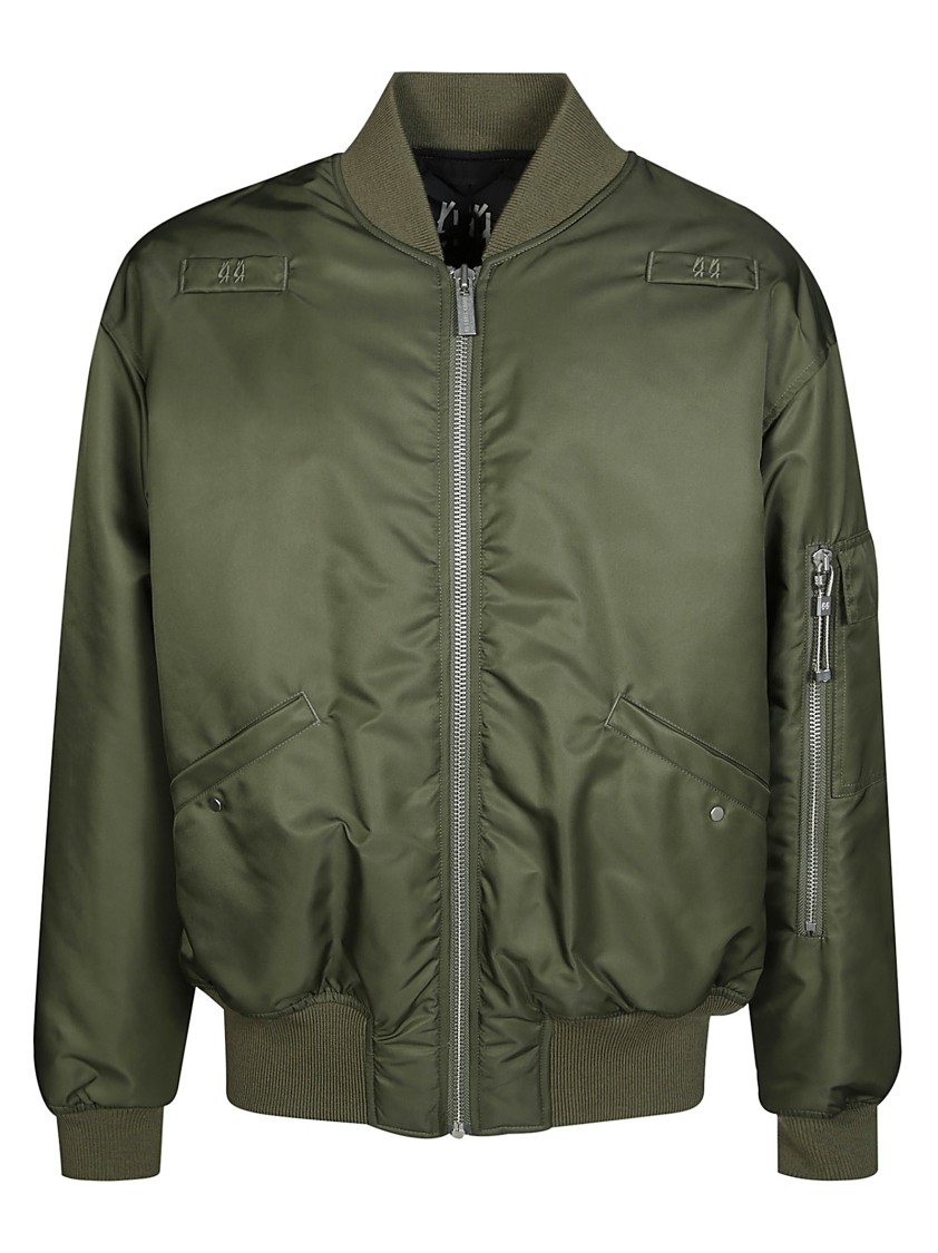 44 Label Group Green Bomber Jacket With Ribbed Detailing In Green