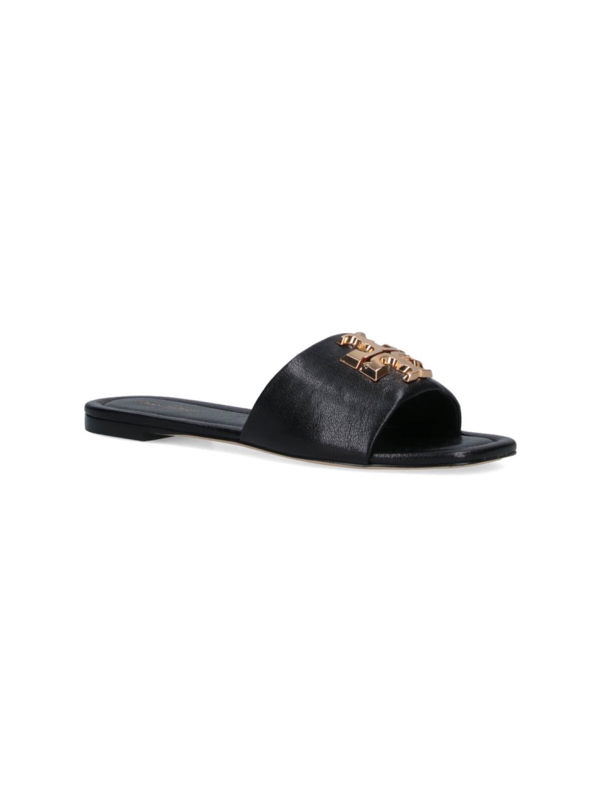 Tory Burch Open Toe Flat Sole Gold-tone Hardware