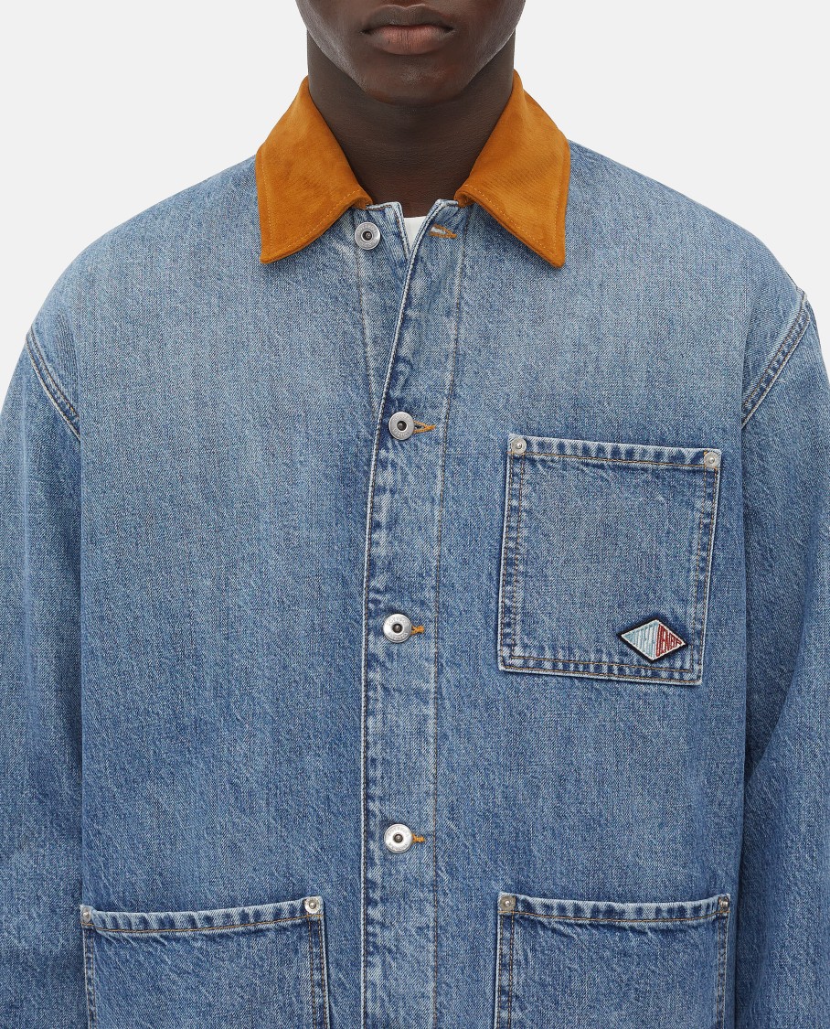 Shop Bottega Veneta Vintage Indigo Denim Jacket In Blue