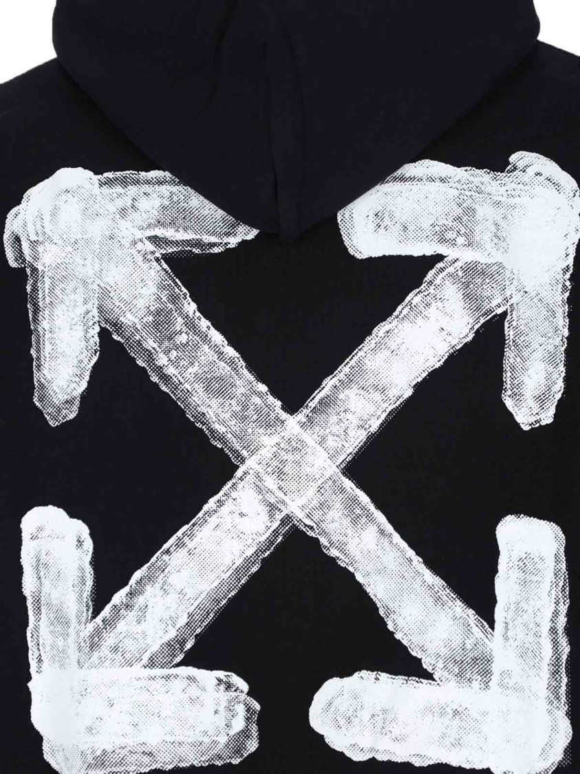 Off-white Off White Black Drawstring Hooded Sweatshirt