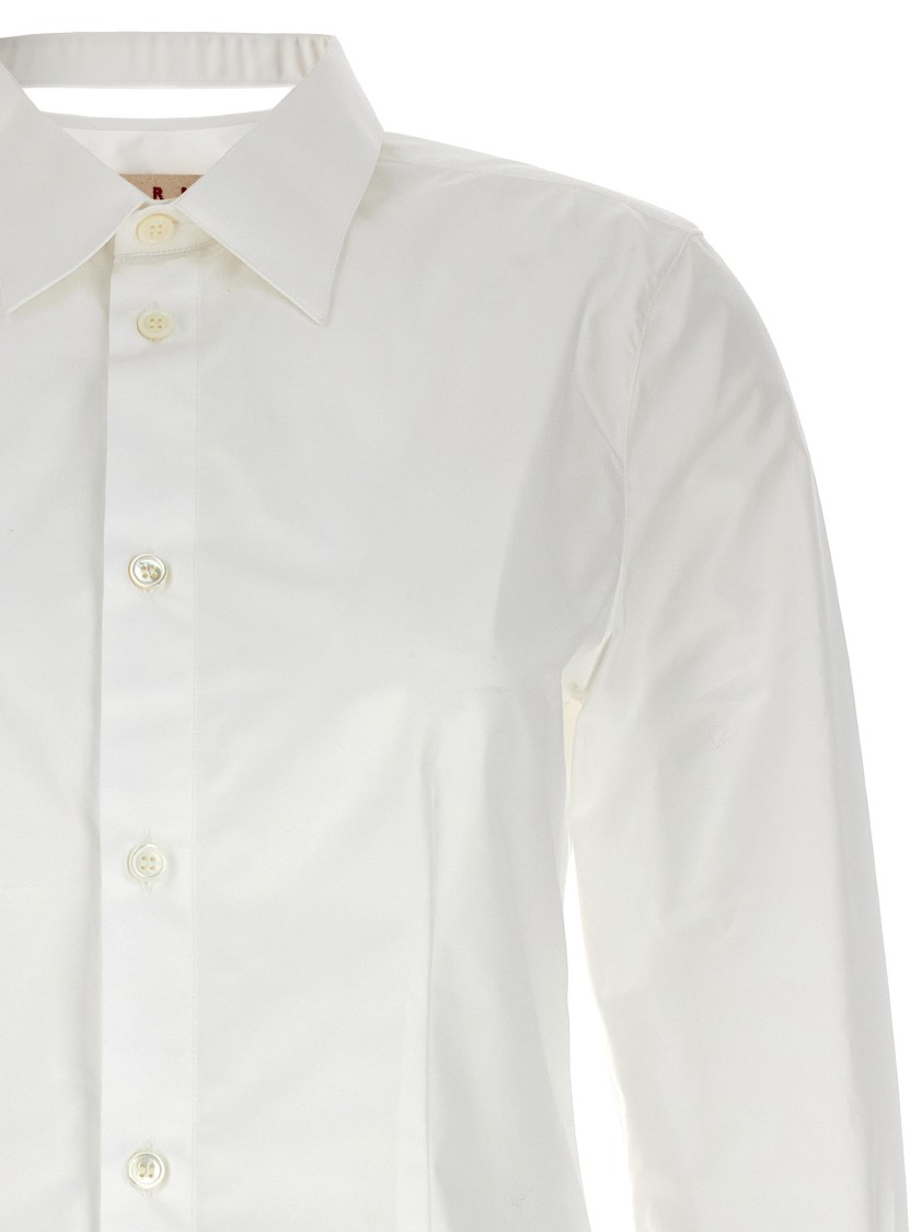 Marni Camicia In Popeline Bianco Donna In White