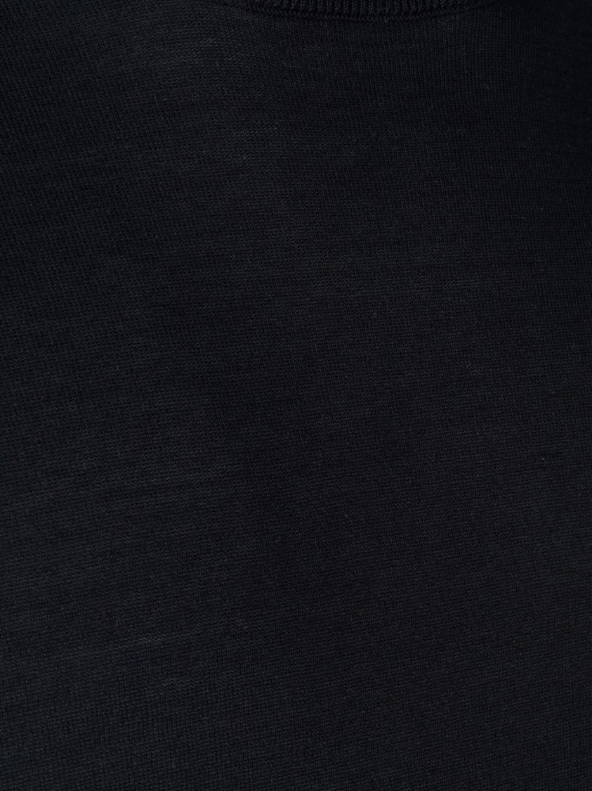Paolo Pecora Black Sweatshirt With Classic Crew Neckline In Black