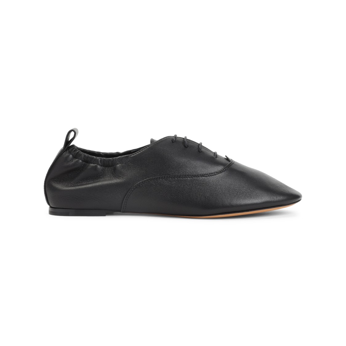 Lanvin Pointed-toe Leather Flats With Gathered Elastic Collar In Multi
