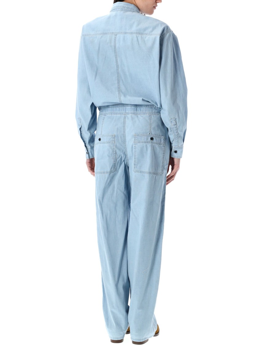 ISABEL MARANT ÉTOILE ISABEL MARANT ÉTOILE RELAXED COTTON CHAMBRAY VALENA JUMPSUIT